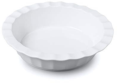 WM Bartleet & Sons 1750 T453 Deep Crinkle Rim Pie Dish, White,29cm