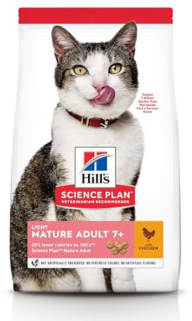 Hill's Cat Food Light Mature Chicken Dry Mix 1.5 kg