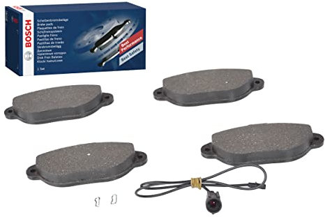 BP190 - Auto Bremsbeläge vorne - Bosch-Qualität - für leises Bremsen mit wenig Staub - ECE-R90 zertifiziert - kupferfrei - 1 Set mit 4 Bremsbelägen - mit Zubehör