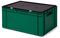 1a-TopStore Transport-Stapelbox/Lagerbehälter grün, mit schwarzem Verschlußdeckel, 600x400x281 mm (LxBxH)