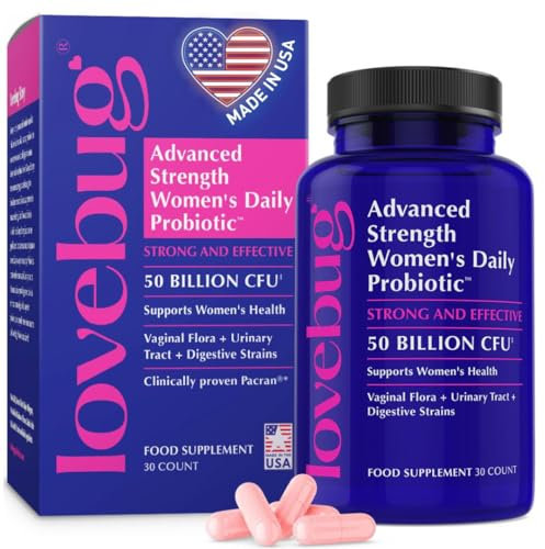 Lovebug Women’s Daily Multi-Biotics | Clinically Studied Ingredients | Multi-Strain 25 Billion CFU | 30 Capsules
