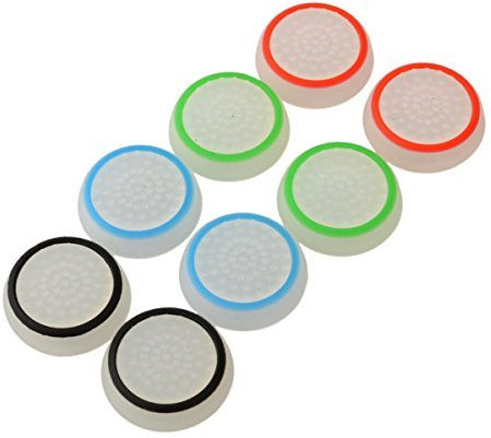 4 Pair / 8 Pcs Ersatz Silicone Thumb Grip Stick Analog Joystick Grips Caps Cover Aufsätze Schutzkappen Kappen Dualshock Thumbsticks für PlayStation PS4 PS3 Nintendo Wii U Xbox One/360 Game Controller