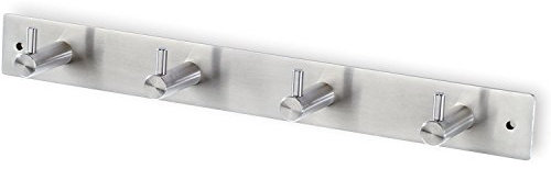 SIRO 1890-322N1 Garderobenleiste Aton mit 4 Haken, Breite 322 mm, Edelstahl gebürstet