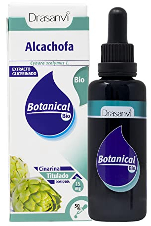 DRASANVI BOTANICAL BIO ALCACHOFA CERTIFICADO BIO - Rica en ácidos cafeilquínicos y sus derivados - Extracto estandarizado - VEGANO - SIN GLUTEN - 50ml