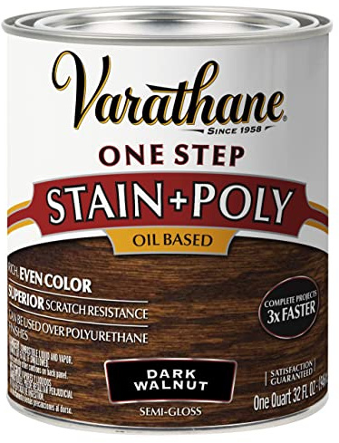 Varathane One Step Stain & Poly Semi-Gloss Dark Walnut Wood Finish
