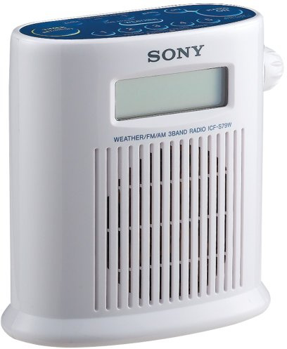 Sony ICFS79W AM/FM/Weather Band Digital Tuner Shower Radio (White)