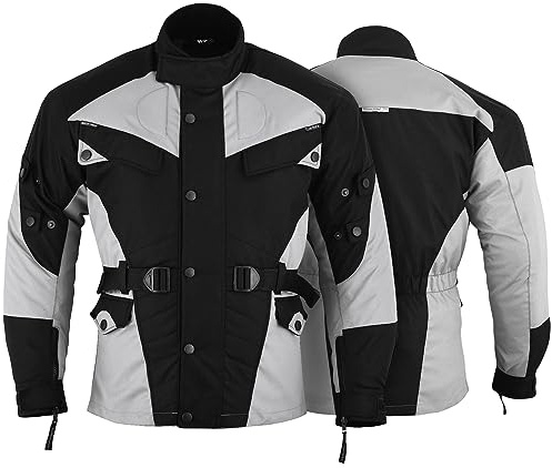 German Wear GW302J - Chaqueta de moto, negro/gris claro, M