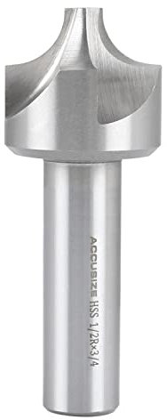 Accusize''dustrial Tools 1/2'', H.S.S. Corner Rounding End Mills, 3/4'', Shank Dia, 1-1/2'' Cutter Dia, 3-7/8'' Overall Length, 1011-1234