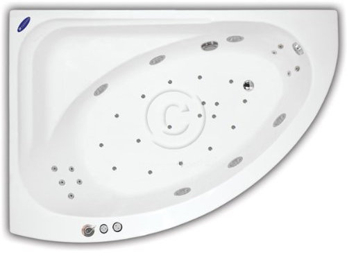 Pegasus Whirlpool Bath with 6 Chromotherapy Light Jets & Spa, Compact LH 1500x1000mm