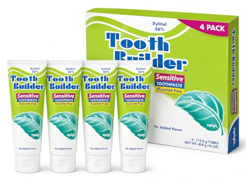 Squigle Tooth Builder Fluoride-Free Xylitol Sensitive Toothpaste 4-Pk
