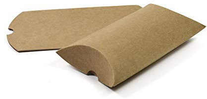 Frau WunderVoll® 12 Kissenschachteln Kraftpapier/Natur 15x7,5cm (flach), 250 Gramm Papier/Kissenverpackungen, Pillow Box, Faltverpackung, Geschenkverpackung, Gastgeschenk, Adventskalender