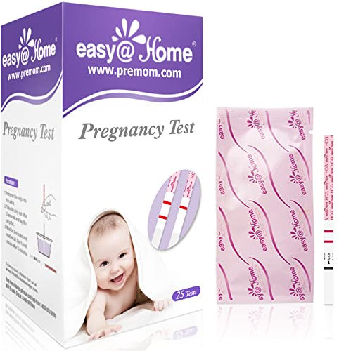 Easy@Home 25 Pregnancy Test Strips for Early Detection 10 MIU/ml, Fertility Test Kit, 25 HCG