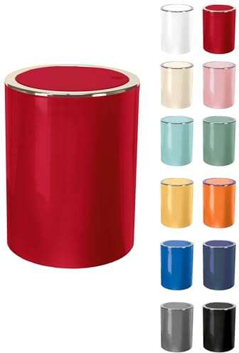 KW Clappe 5Ltr Plastic Swing Bathroom /Kitchen /Small Waste /Office Bin (Red)
