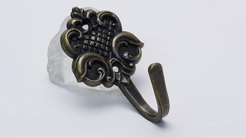 SIRO Kleiderhaken Lüneburg, Landhaus, Klassisch, Vintage, Druckguss altmessingfarbig brüniert getrommelt, 46 mm x 24 mm x 28 mm, LA 17 mm, 578-48ZN10