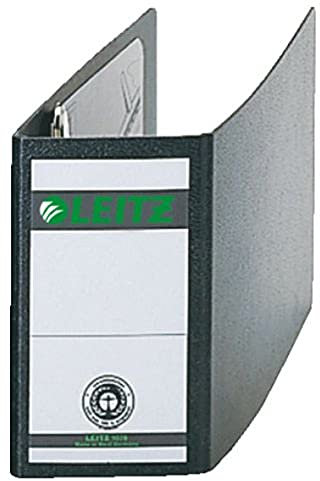 Leitz Qualitäts-Ordner 180° A6 quer, Schwarz, 80 mm Rücken, A6-Querformat, Einband aus Hartpappe, 10780000