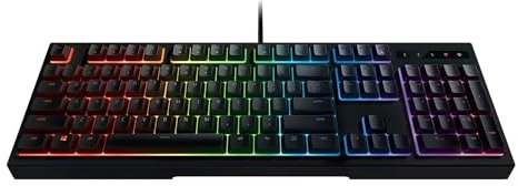 Razer Ornata Chroma Gaming Keyboard: Hybrid Mechanical Key Switches - Customizable Chroma RGB Lighting - Individually Backlit Keys - Detachable Plush Wrist Rest - Programmable Macro Functionality