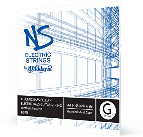 D'Addario NS Electric 4/4 Scale Medium Tension Single G String for Bass/Cello