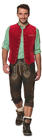 Stockerpoint Weste Ricardo-Trachtenwesten Uomo Rosso (Dunkelrot) Small (Taglia Produttore: 46)
