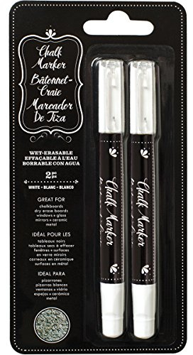 American Crafts Erasable Chalk Markers 2/Pkg-White