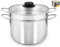 INOXPRAN - Cuocipasta Inoxpasta in Acciaio Inossidabile, Cestello a Vapore con Coperchio in Vetro da 22 cm, 100% Made in Italy, Utilizzabile nel Gas, Lavabile in Lavastoviglie