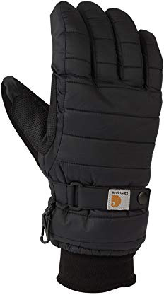 Carhartt Women's Waterproof Insulated Quilted Knit Cuff Glove, Black, Medium