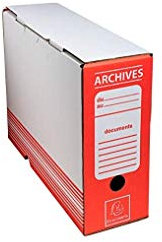 Exacompta 261009H 50er Pack Archivbox aus Wellpappe 10cm breit für DIN A4 Sammelbox Ablagebox rot