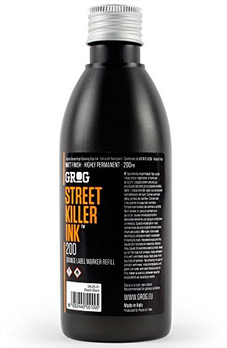 Grog Street Killer Ink - Alcohol, High Staining Dye, 200ml Bottle, Black