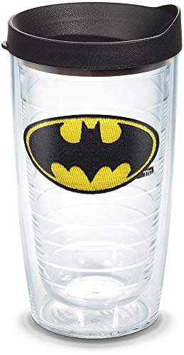 Tervis 01083744 Batman Tumbler with Emblem, Tritan, Clear-Black Lid