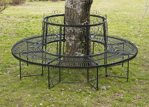 DanDiBo Rundbank XXL D-200 cm aus Metall Bank Baumbank Sitzbank Gartenbank Schmiedeeisen