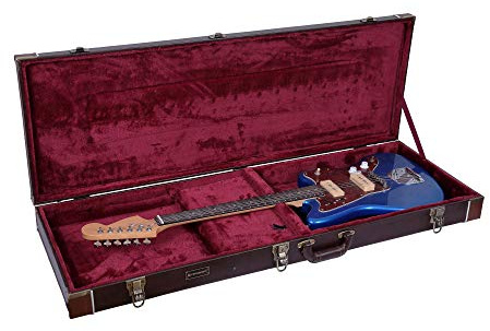 Crossrock CRW600JMBR Étui en Bois pour Guitares électriques Jazzmaster/Jaguar Marron Vintage