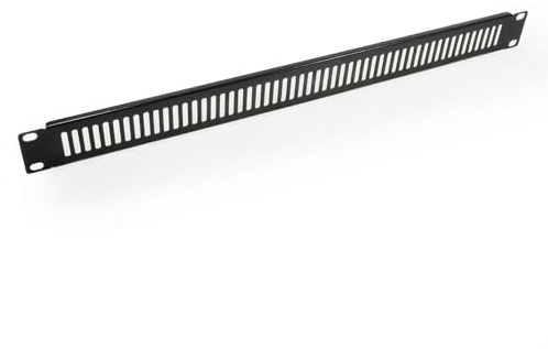 RackMatic - Panel de rejilla de 1U para armario rack 19 Tapa de ventilación negra