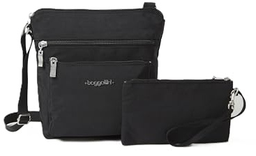 Baggallini Pocket Crossbody Bags for Women 8x8 Small Lightweight Durable Nylon Water-resistant Travel Purse W/Rfid Wristlet