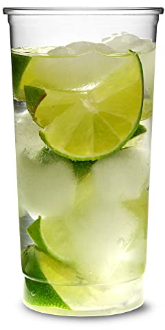 bar@drinkstuff Disposable Slim Jim Highball Glasses 12.5oz / 355ml - Set of 900 - Plastic Hiball Tumblers