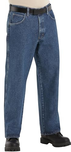 Bulwark Men's Flame-Resistant Relaxed-Fit Stone-Washed Jean, Stone-wash, 33W x 34L