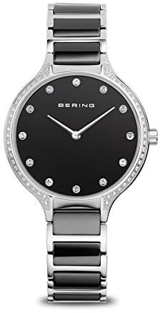 BERING Damen Uhr Quarz Movement - Ceramic Collection mit Edelstahl/Keramik und Saphirglas 30434-742 Armbandsuhren