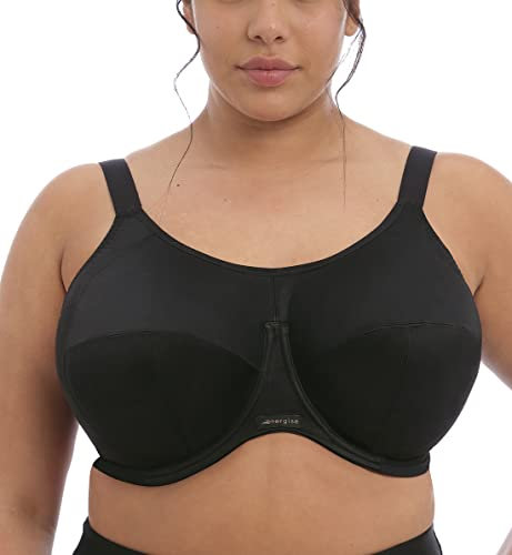 Elomi womens Full Coverage Sport Sports Bra, Black, 36FF