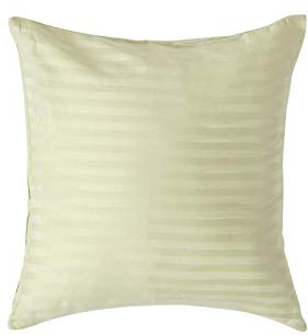 HOMESCAPES Sage Green Pure Egyptian Cotton Euro Size Pillowcase 40 x 40 cm 330 TC 500 Thread Count Percale Equivalent Satin Stripe Pillow Case with Zip