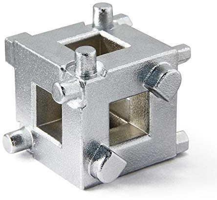 Powerbuilt Rear Disc Brake Piston Tool, 3/8-Inch Drive Brake Caliper Tool, Cube rotates and depresses caliper pistons back into caliper when changing brake pads - 648410