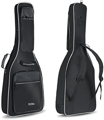 ROCKTILE 4/4 Klassik-Gitarrentasche Deluxe - gepolstert mit Rucksackgarnitur Gigbag für Konzertgitarre Schwarz