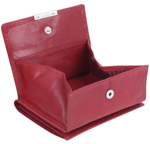 Wiener Schachtel Ausweisformat LOUANA in Echt-Leder, cherry, 11x9cm