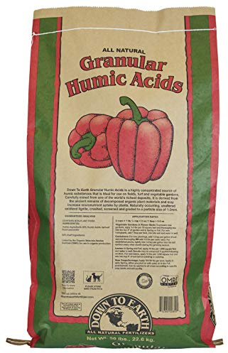 Down To Earth All Natural Fertilizers Organic Granular Humic Acids - Soil Amendment Adds Carbon, Increases Nutrient Uptake, 50 lb