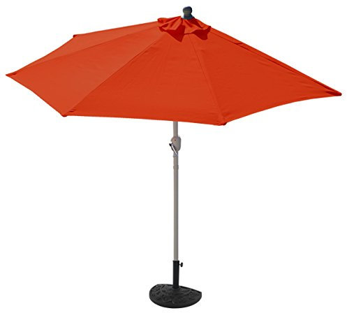 Mendler Sonnenschirm halbrund Parla, Halbschirm Balkonschirm, UV 50+ Polyester/Alu 3kg 270cm mit Ständer - terracotta