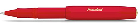 Kaweco CLASSIC SPORT Rollerball Red I Gel- / Kugelschreiber aus hochwertigem Kunststoff mit Keramikkugel I Klassischer Kuli in Rot I 13 g Tintenroller mit 0.7 mm Mine I Gelroller 13,5 cm