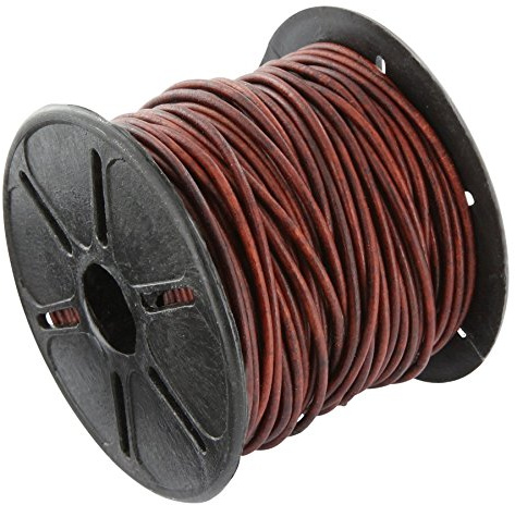 Auroris Cordon en Cuir Rond Antique-Marron Ø 1 mm Rouleau de 10 mètres