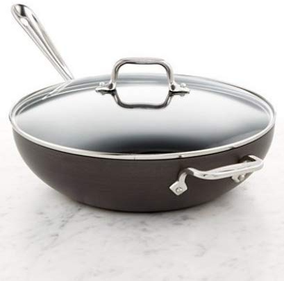 All-Clad Hard-Anodized Commercial Strong Nonstick 12 Chefs Pan with Lid