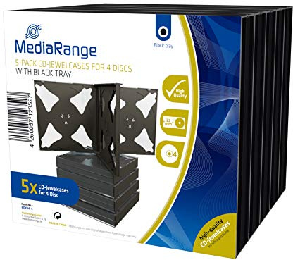 MediaRange Retail Pack 4er CD-Jewelcase - Behälter CD-Aufbewahrung - Kapazität: 4 CD/Dvd (Packung mit 10)