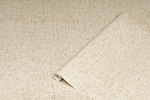 d-c-fix Möbel-Klebefolie Textilgewebe Braun Stoff-Muster 45 cm x 2 m - Möbelfolie selbstklebende Deko-Folie Schrank Dekorfolie Boho Style Leinen Textil beige
