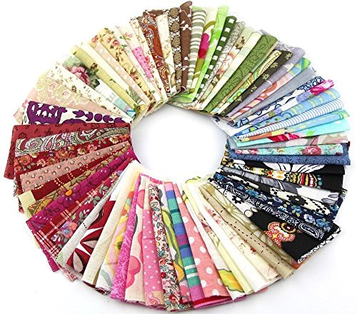50pcs 10 * 10cm Fabric Patchwork Craft Cotton Material Batiks Mixed Squares Bundle