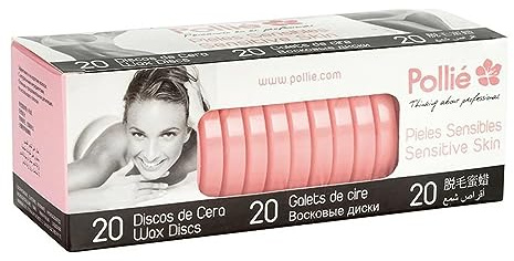 Pollie – Caja 20 Discos de Cera – Pieles Sensibles – Depilación eficaz y suave sin irritación