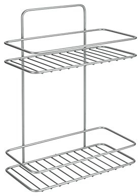 Metaltex REFLEX - Estante Baño 2 Niveles. Acabado POLYTHERM color Gris. Dimensiones: 35 x 35 x 13 cm